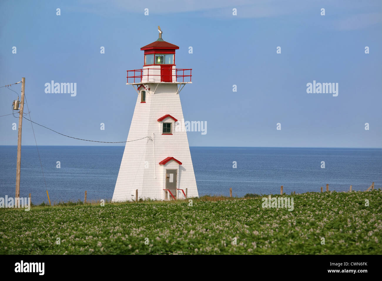 Phare du cap Tryon, sur la rive nord de l'Île du Prince Édouard, Canada. Banque D'Images
