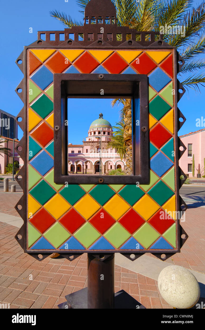 Le Presidio à Tucson, Arizona, USA, vu à travers l'un d'un certain nombre d'images pour les photographes à utiliser. Banque D'Images