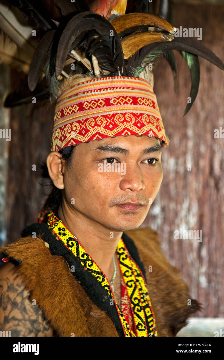 Warrior, Sarawak Cultural Village, Kuching, Malaisie, Bornéo, l'Asie Banque D'Images