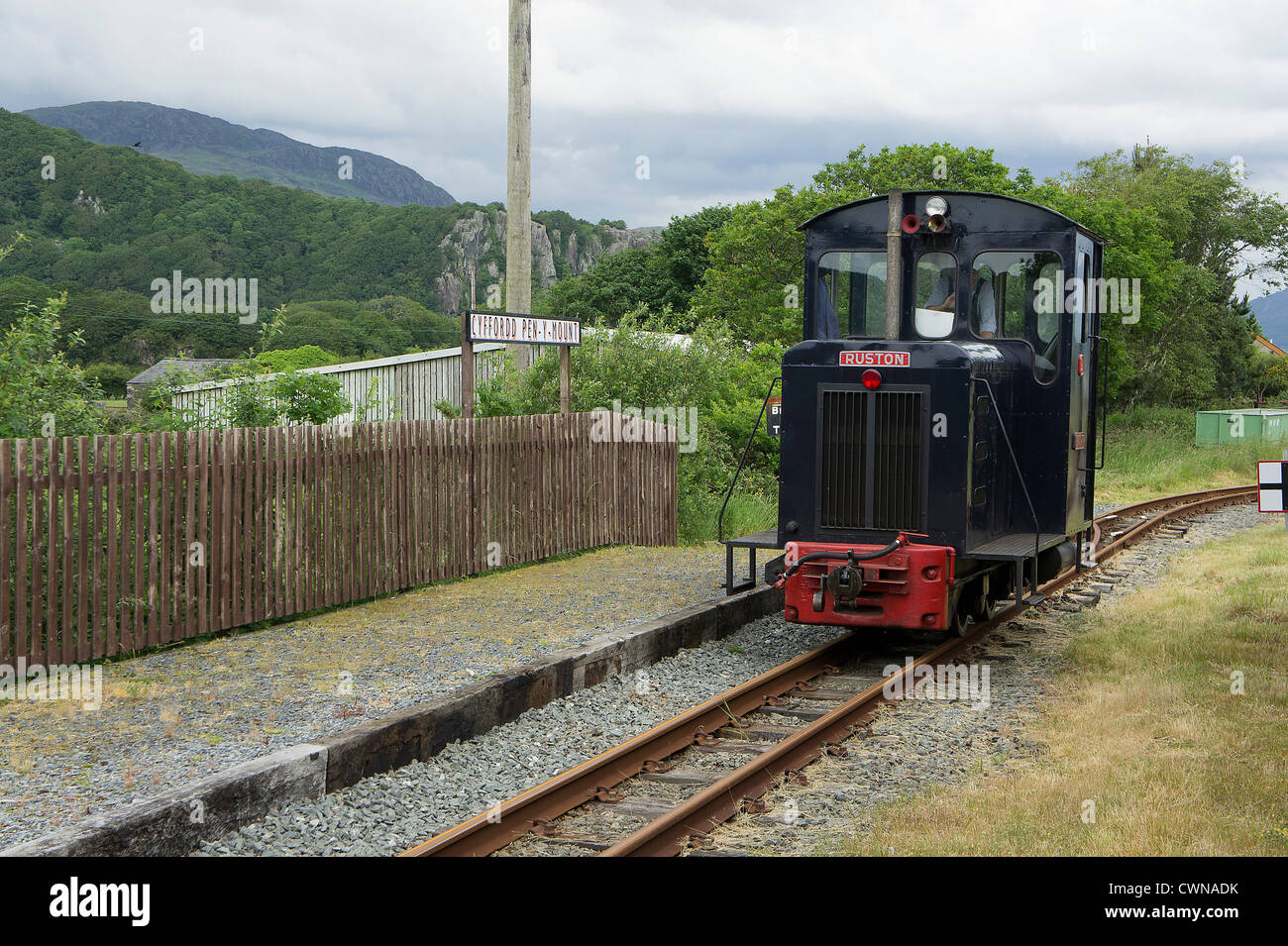 Sur l'unité diesel patrimoine welsh highland railway Banque D'Images