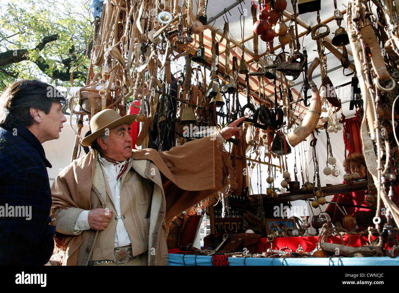 Le marché du dimanche à San Telmo. Buenos Aires, Argentine Banque D'Images