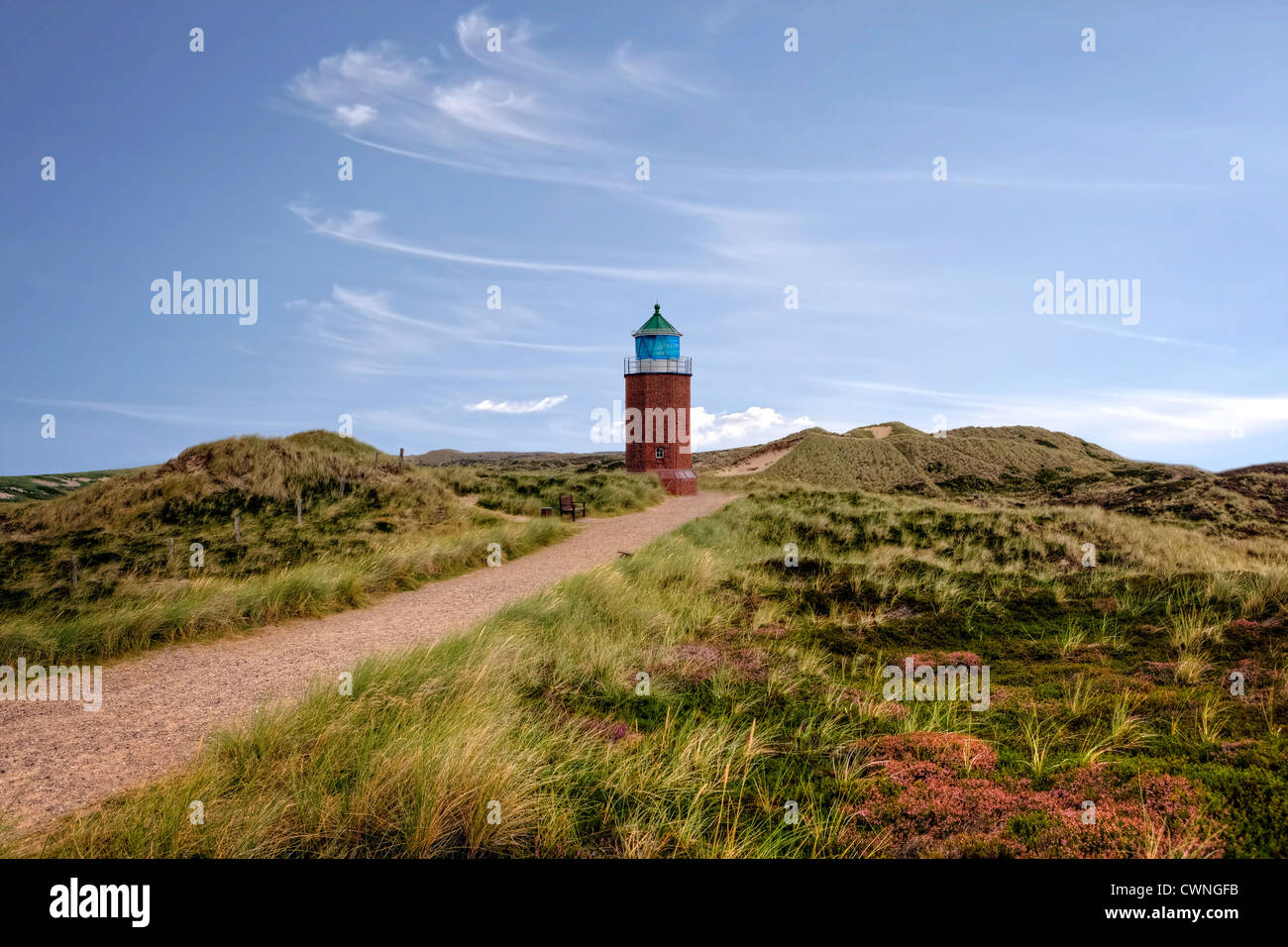 Phare, Red Cliff, Kampen, Sylt, Schleswig-Holstein, Allemagne Banque D'Images