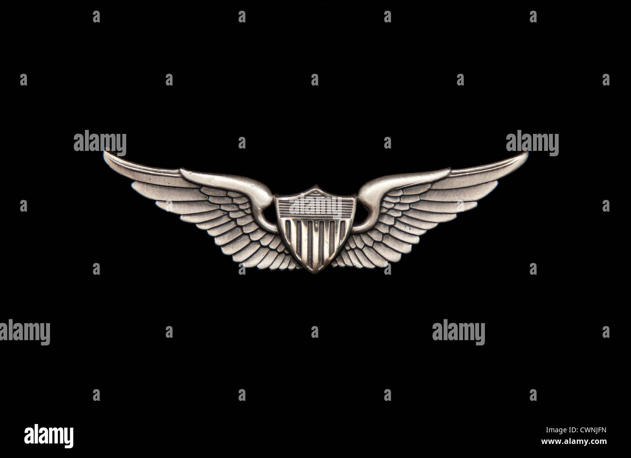 US Army Aviator badge sur noir Banque D'Images