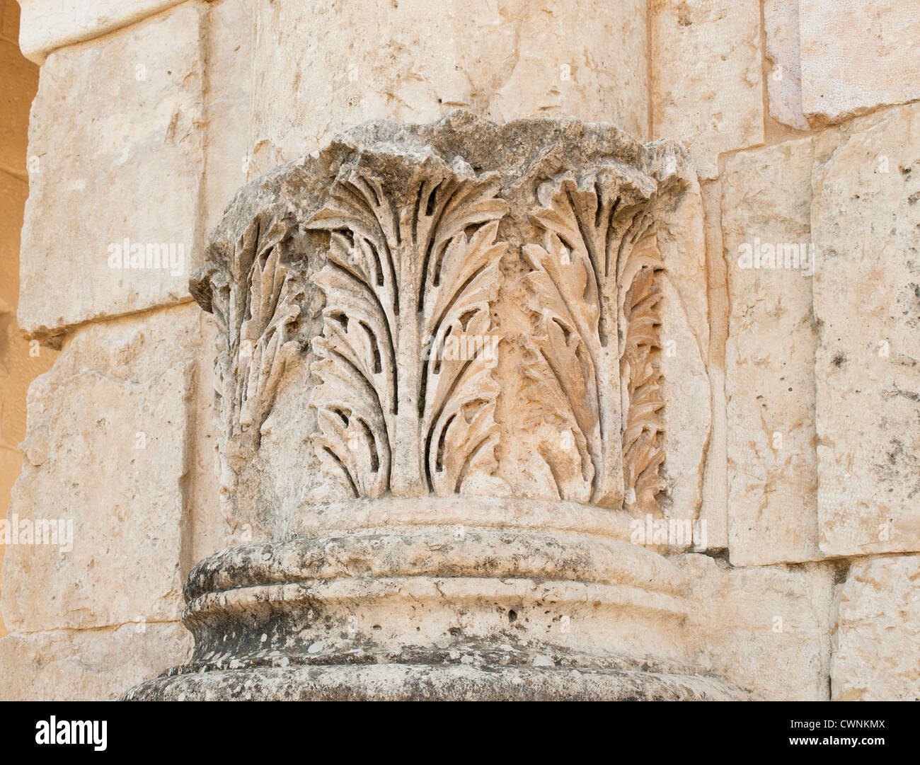 Ruines de la ville romaine de Gérasa dans Jerash en Jordanie, le détail de la porte du sud Banque D'Images