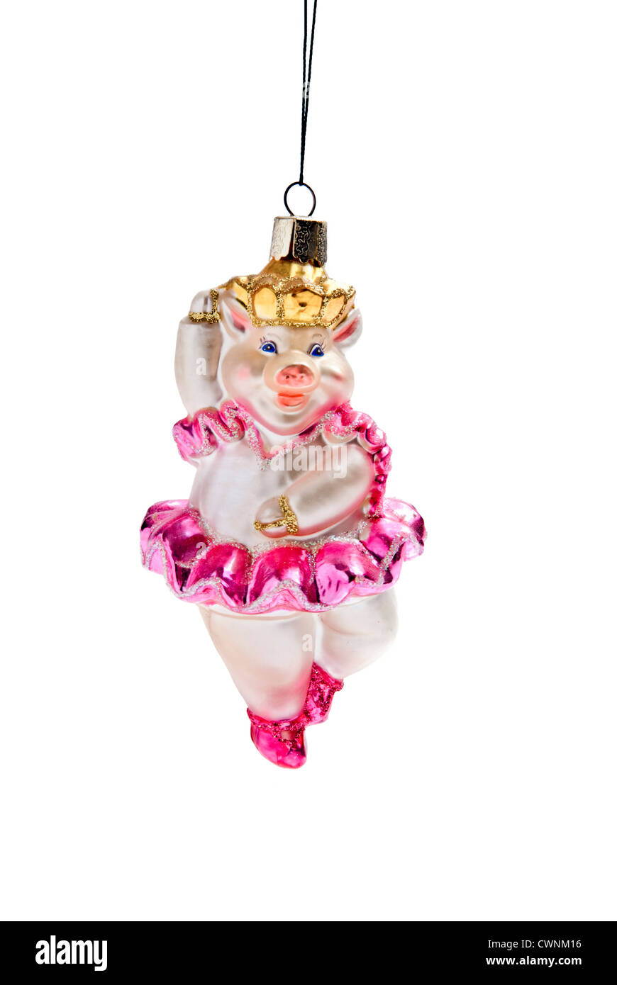 Cochon, décorations de Noël, Décorations de Noël, isolé sur fond blanc 100 % Banque D'Images