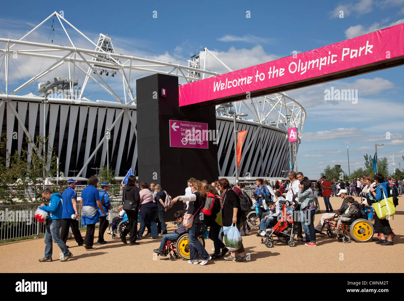 Les utilisateurs de fauteuil roulant à les Jeux Paralympiques de Londres 2012 Banque D'Images