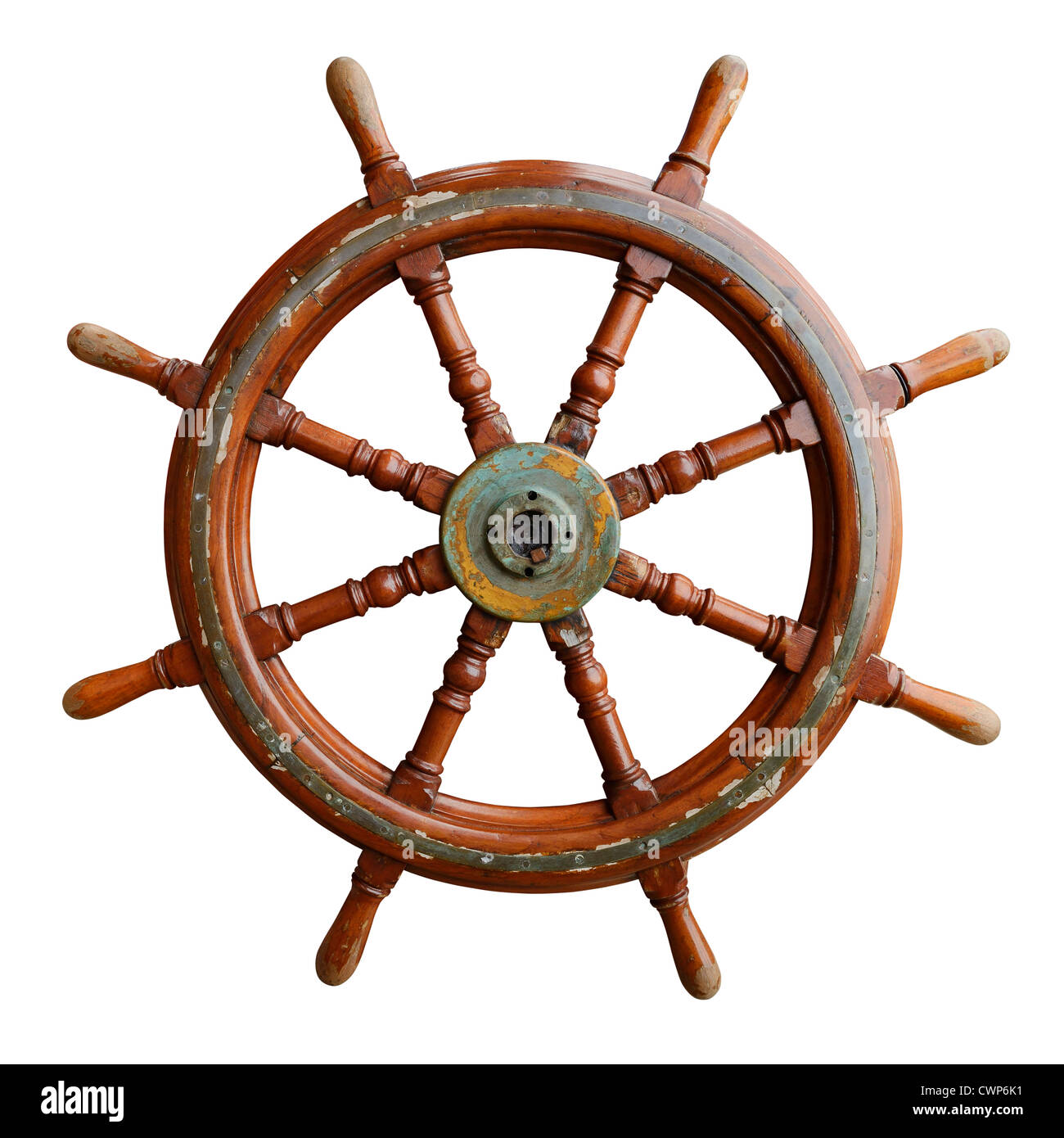 Roue de navires en bois Banque