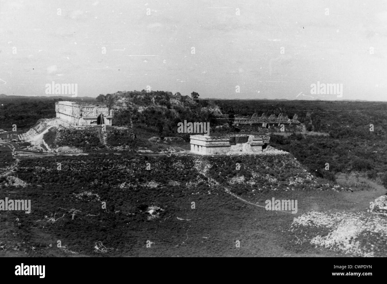 Guatemala Amérique Centrale Juillet 1947 Architecture Maya Maya ruines pyramides en pierre Banque D'Images