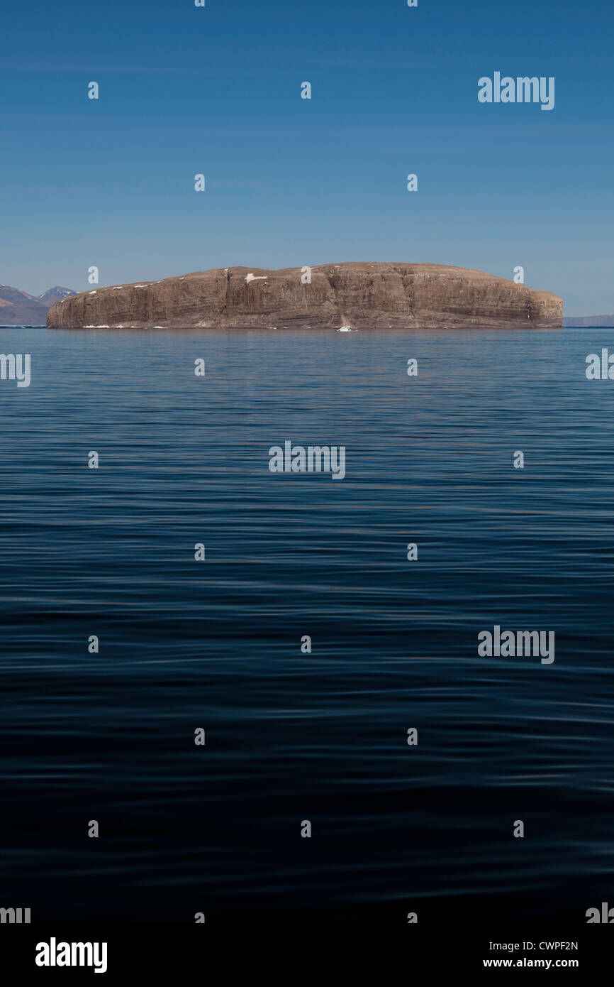 L'île Hans, une minuscule île contestée entre le Groenland et le Canada, situé dans le canal de Kennedy le détroit de Nares. Banque D'Images