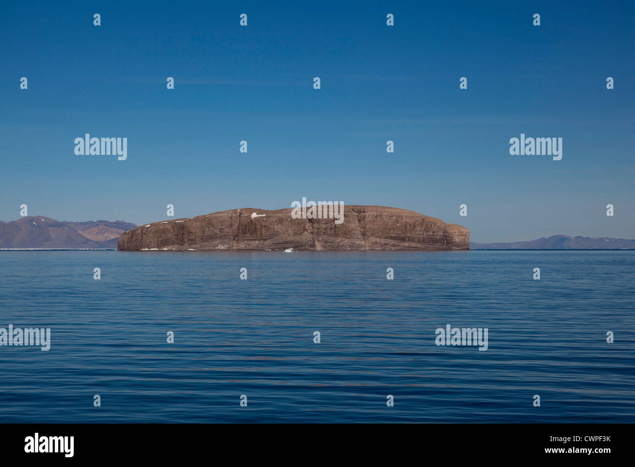L'île Hans, une minuscule île contestée entre le Groenland et le Canada, situé dans le canal de Kennedy le détroit de Nares. Banque D'Images