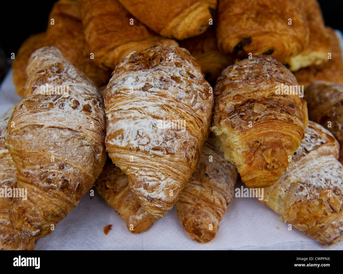 Croissants aux amandes Banque D'Images