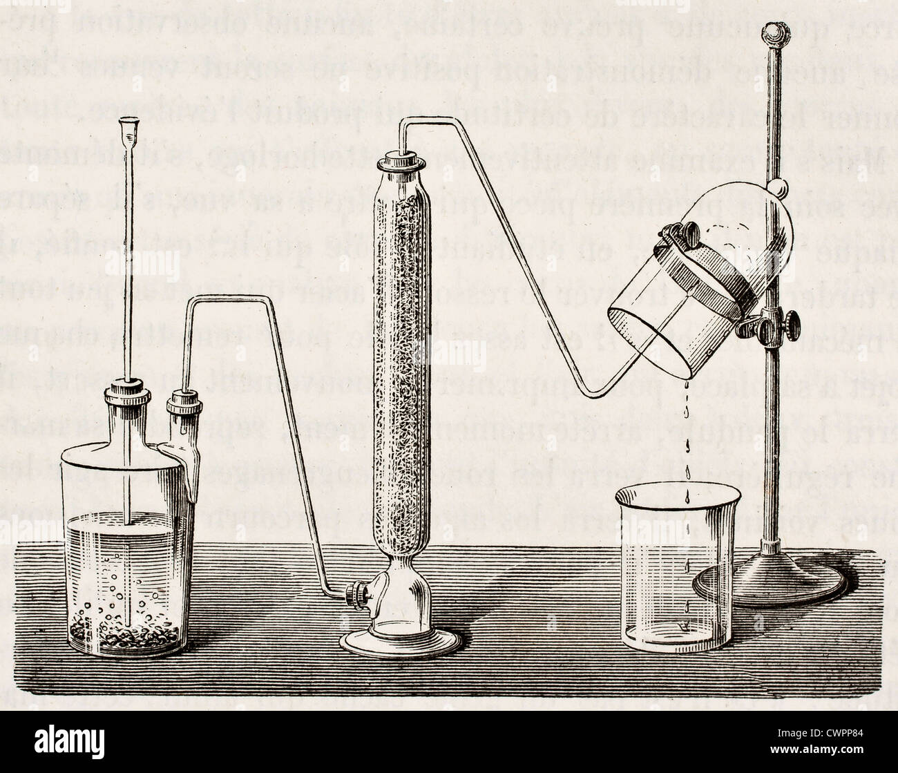 Synthèse de l'eau par la combustion de l'hydrogène Banque D'Images