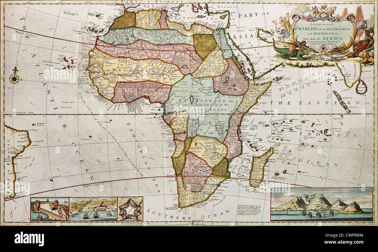 Carte ancienne de l’Afrique Banque D'Images