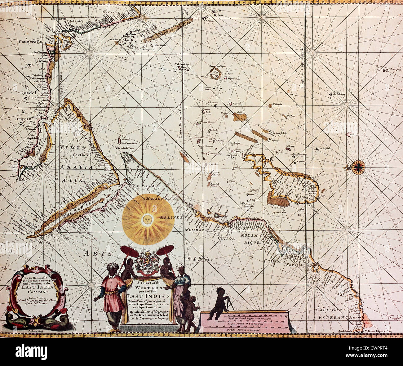 L'Afrique de l'Est et du sud-ouest de l'Asie ancienne carte Banque D'Images