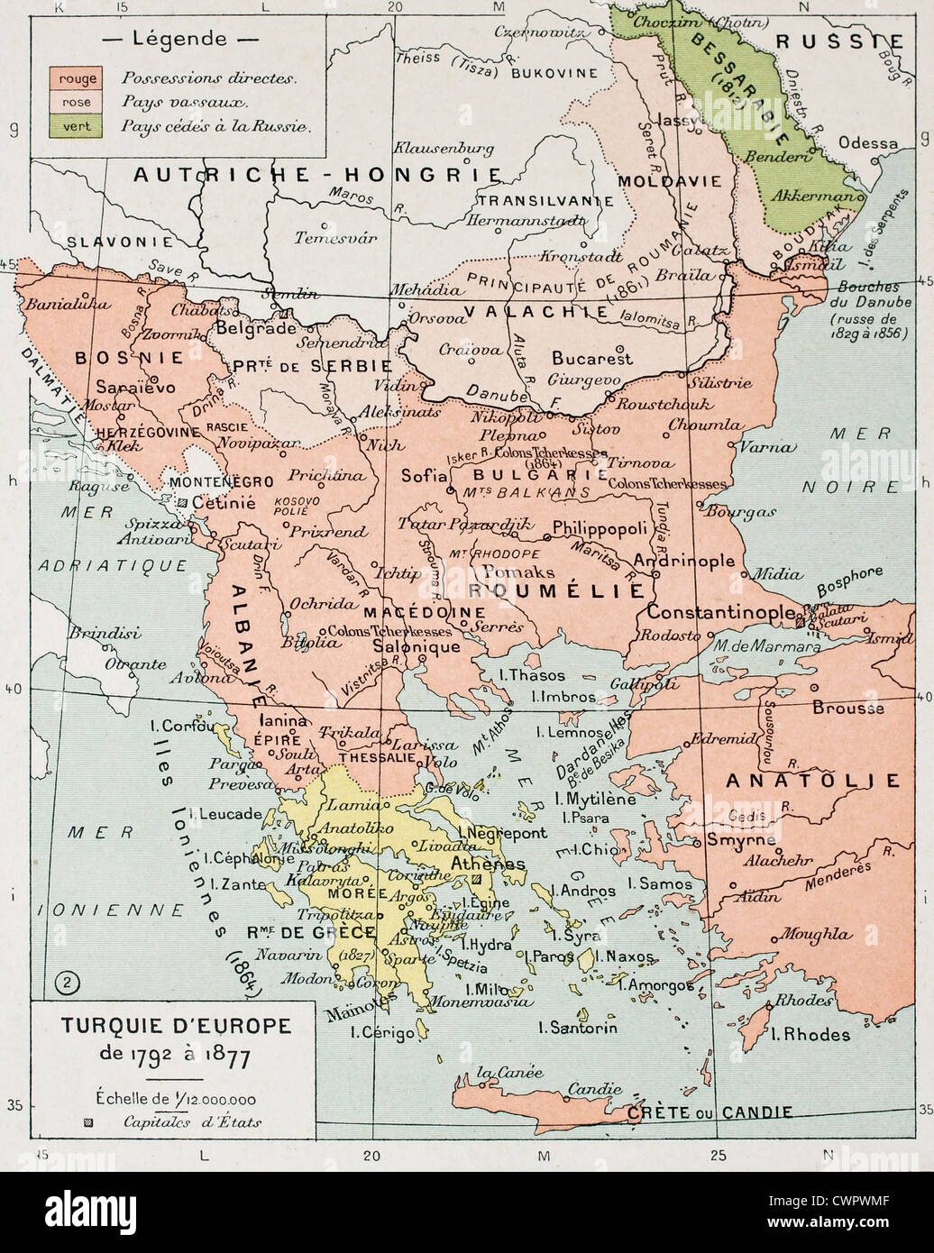 Turquie européenne entre 1792 et 1877 Banque D'Images