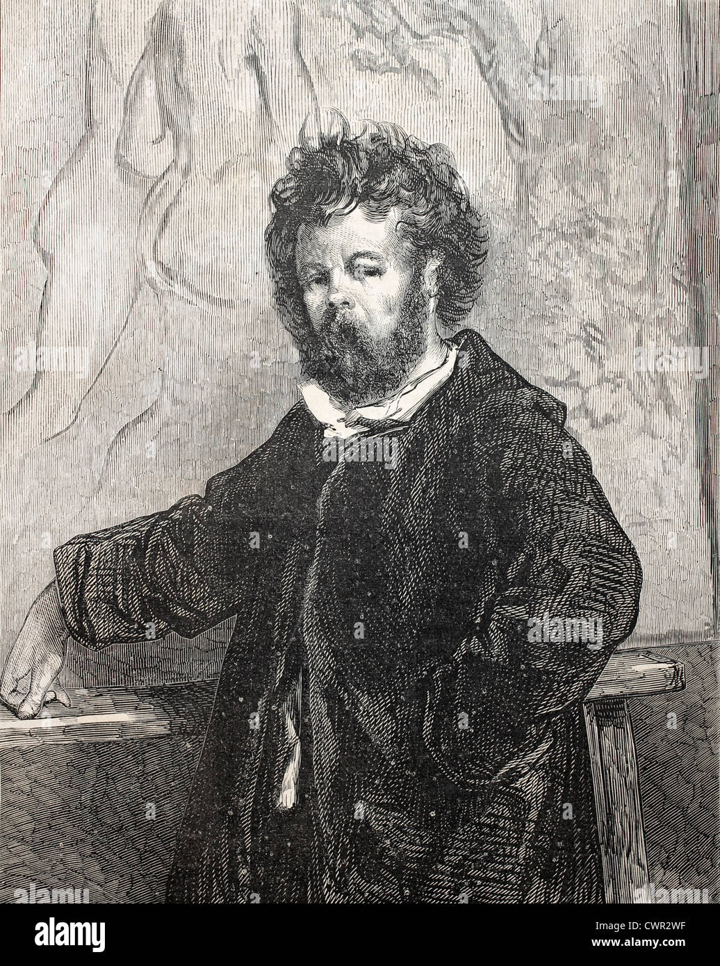 Autoportrait de Paul Gavarni Banque D'Images