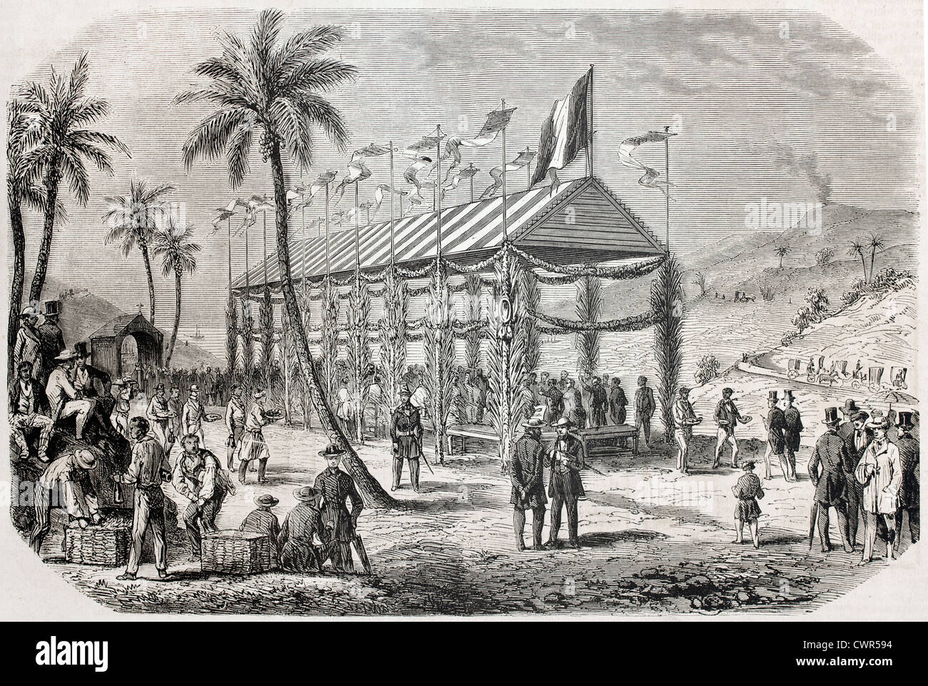 Banquet offert par le gouverneur pour Saint-Benhoit Deslile résidents Banque D'Images