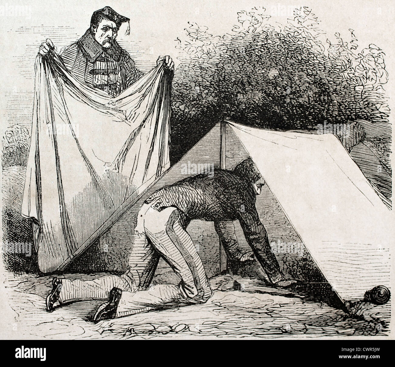 Tente abri au camp de Châlons Banque D'Images