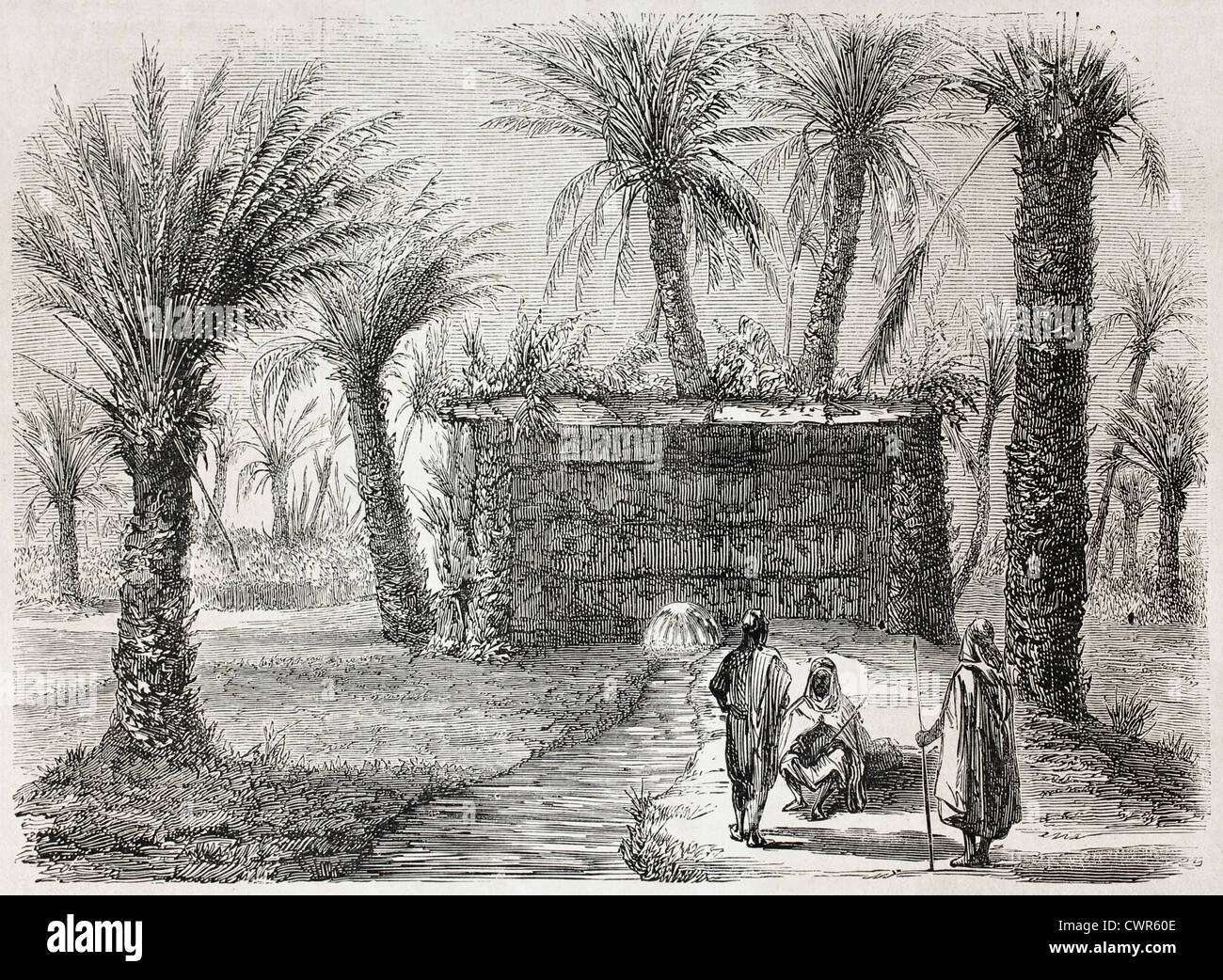 Puits artésien à Tamerna Kedima, Algérie Banque D'Images