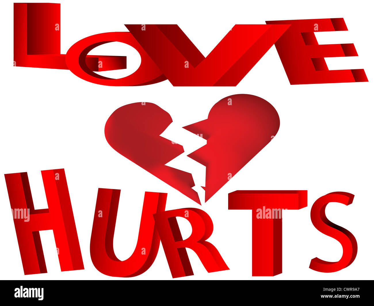 Deux Parties De Cœur Brise L Amour Fait Mal Vector Photo Stock Alamy