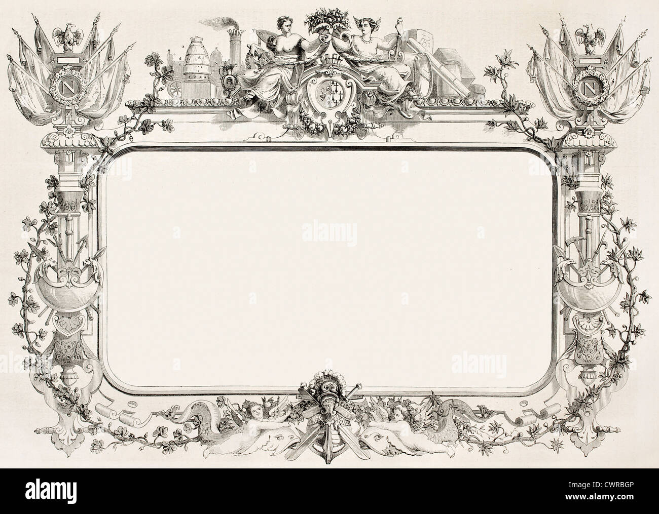 Second empire décoration encadrée Banque D'Images