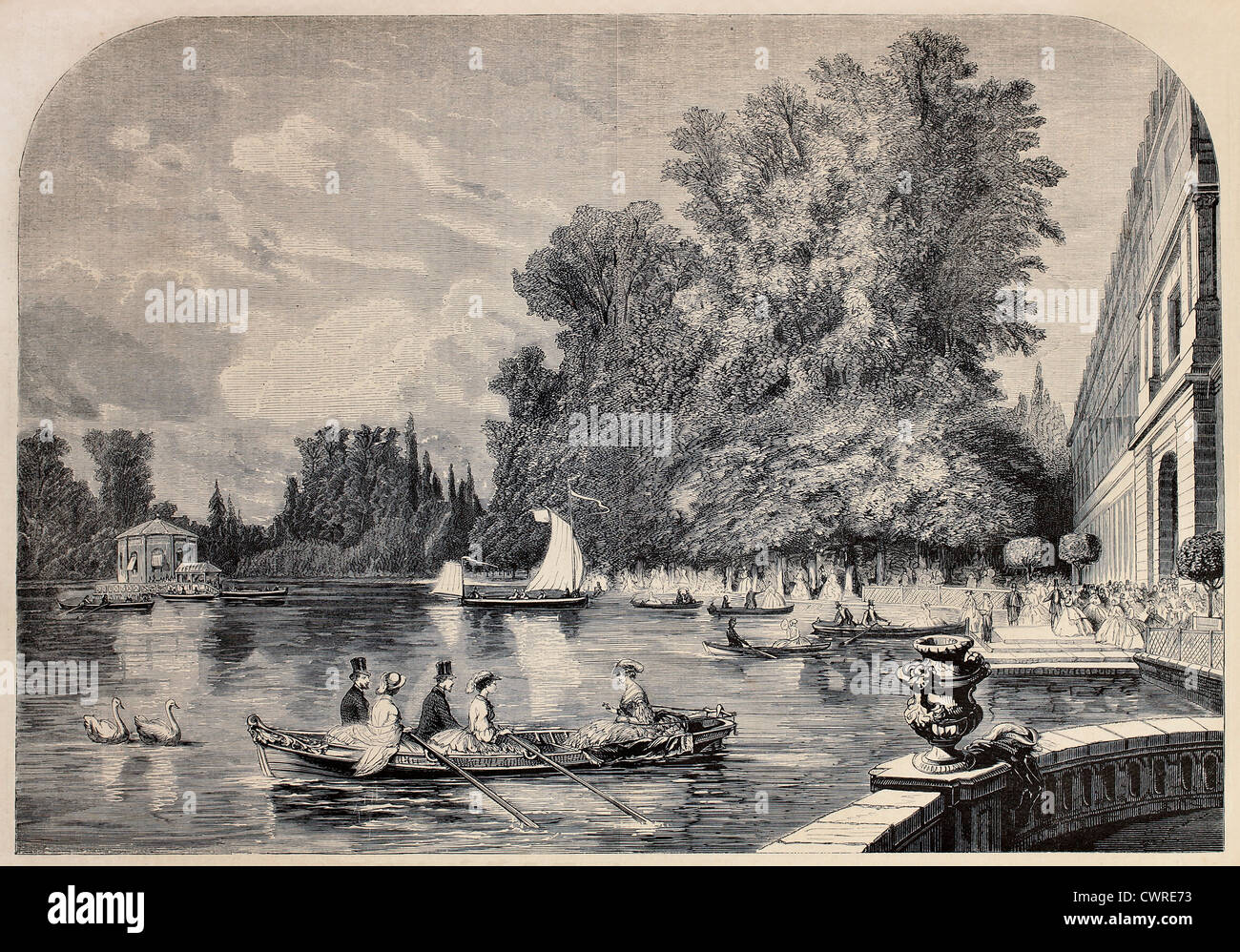 Bassin de Fontainebleau et son château, France Banque D'Images