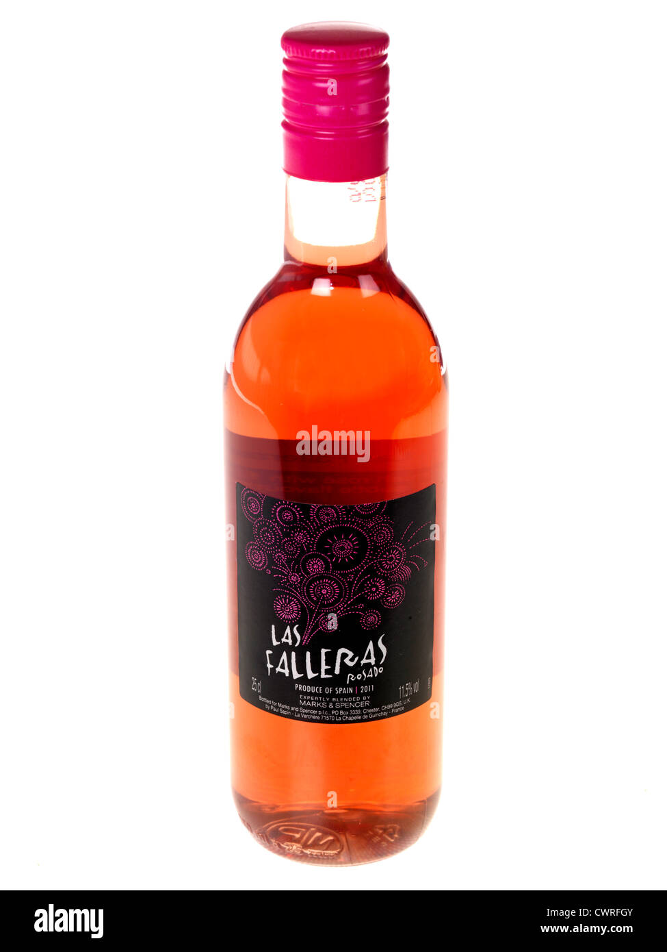 Bouteille de vin rose Banque D'Images