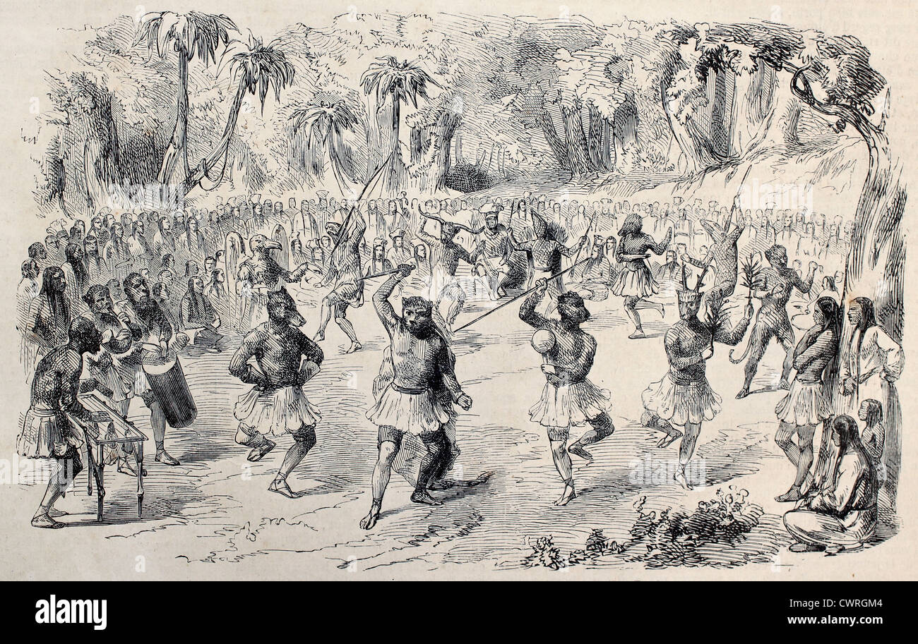 Danse rituelle de l'Amérique centrale indigènes Banque D'Images