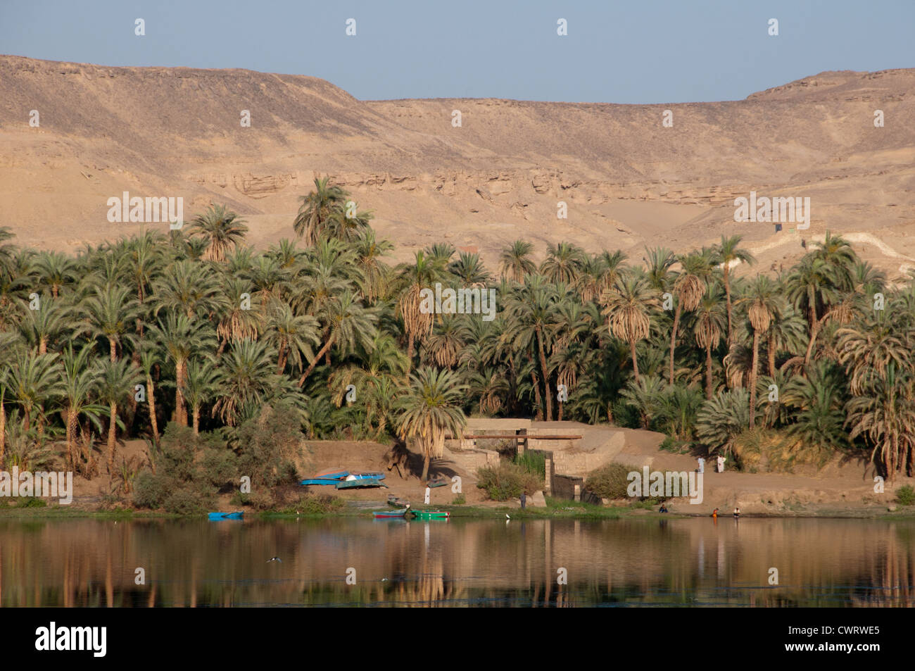 La Haute Égypte, Nil campagne entre Louxor et Assouan Banque D'Images
