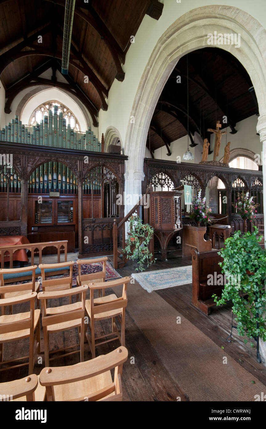 Lieu non identifié l'église, lieu non identifié, Devon, Angleterre. L'intérieur. Banque D'Images