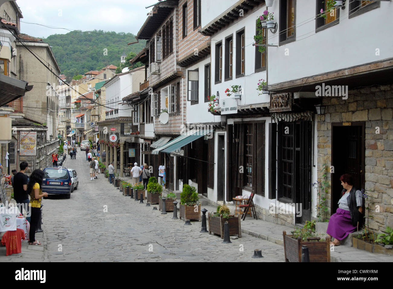 Rue de la vieille ville de Veliko Tarnovo, dans le Nord de la Bulgarie Banque D'Images