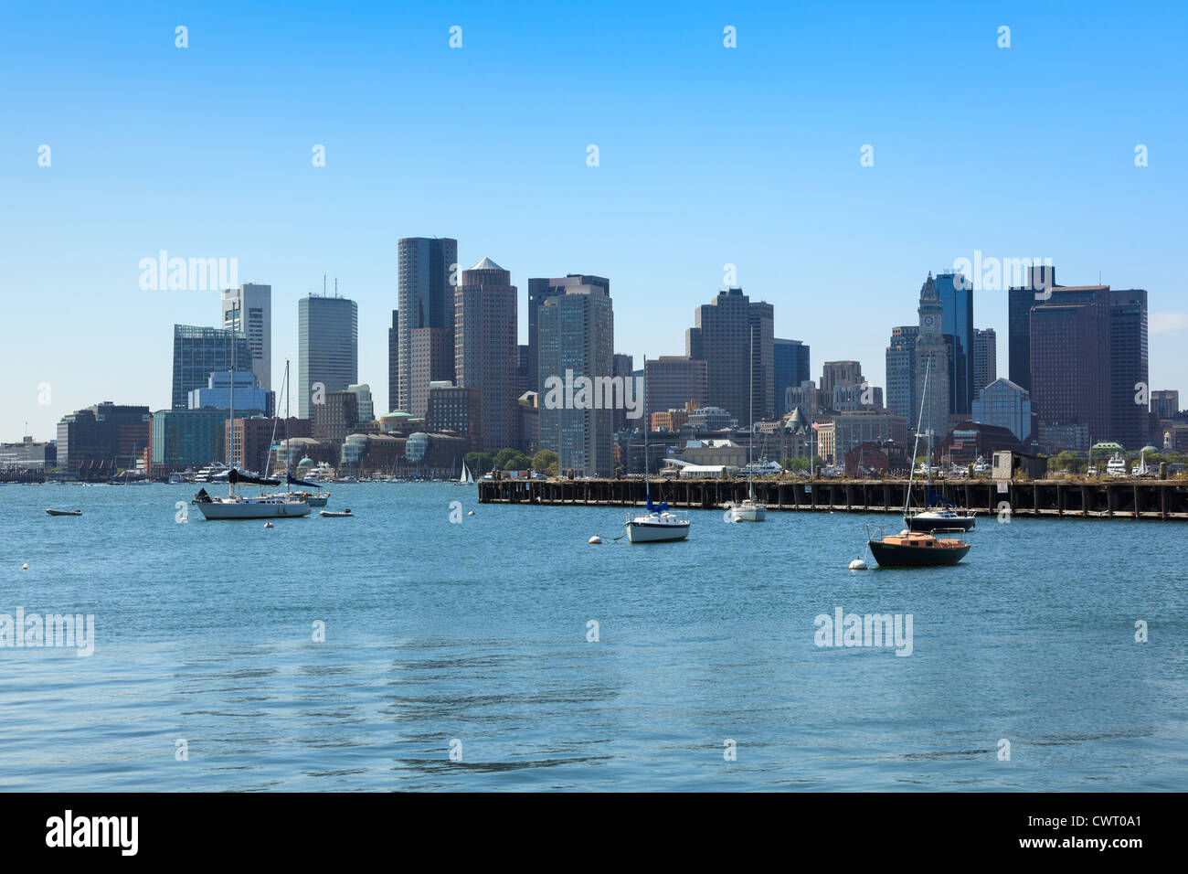 Boston skyline de East Boston, Massachusetts - USA Banque D'Images