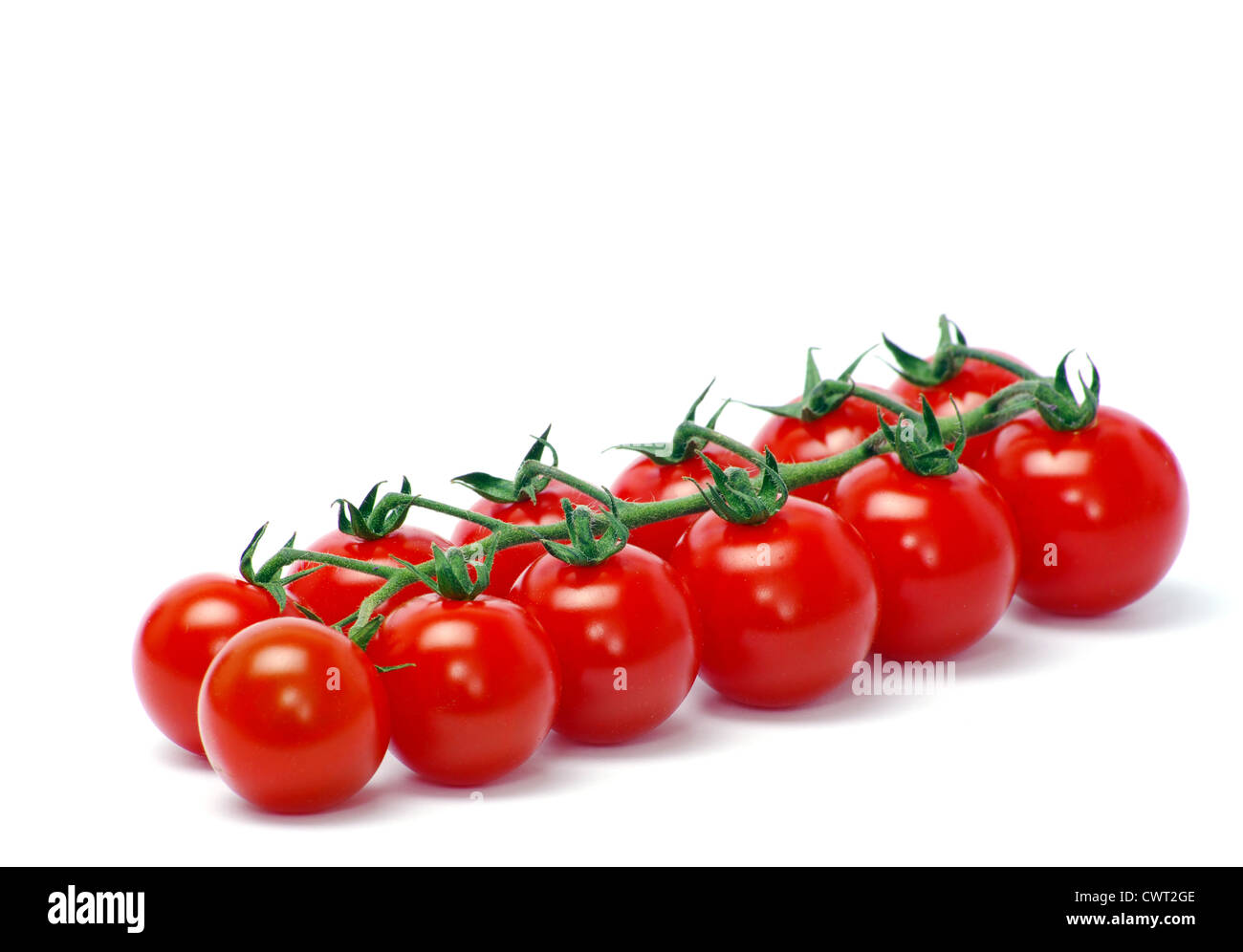 Tomates cerise isolated on white Banque D'Images