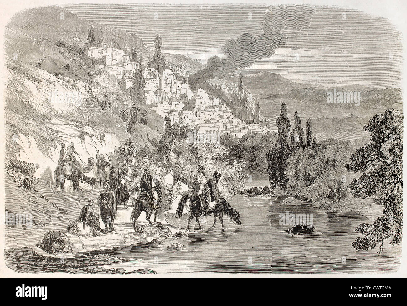 Les Bédouins, Druzes et d'attaquer le Liban, Zahle Mutualis Banque D'Images