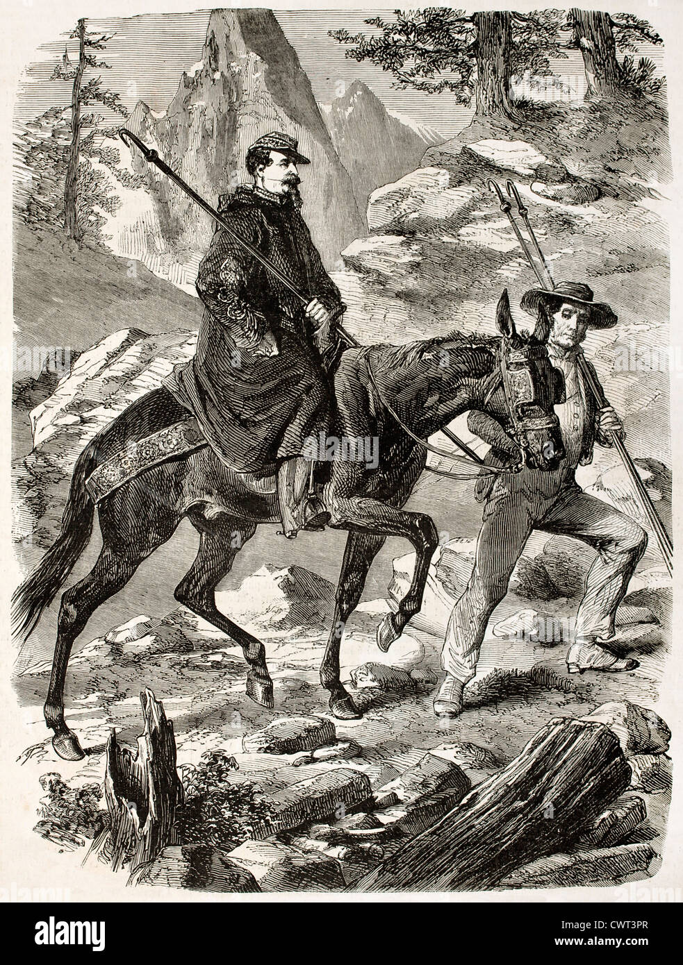 Napoléon III croissant sur la Mer de Glace Banque D'Images