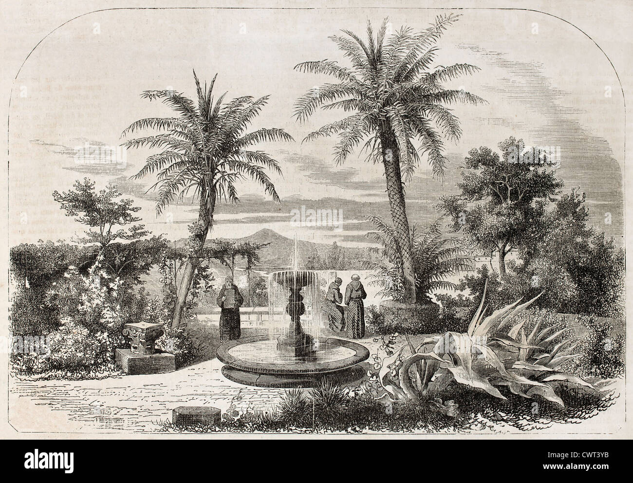 Jardin du couvent San Bonaventura, Rome Banque D'Images