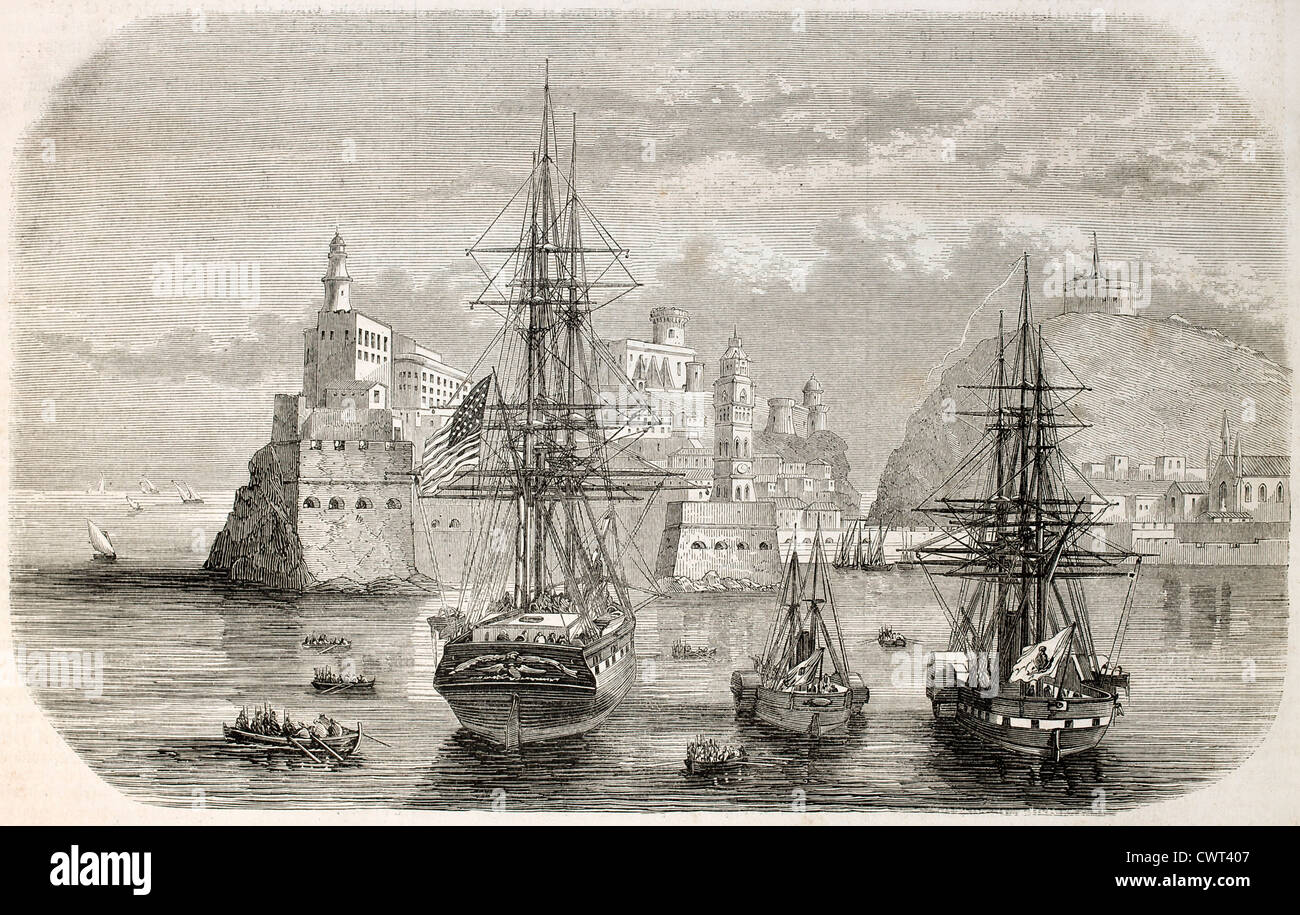 Les navires dans le port de Gaeta, Italie Banque D'Images
