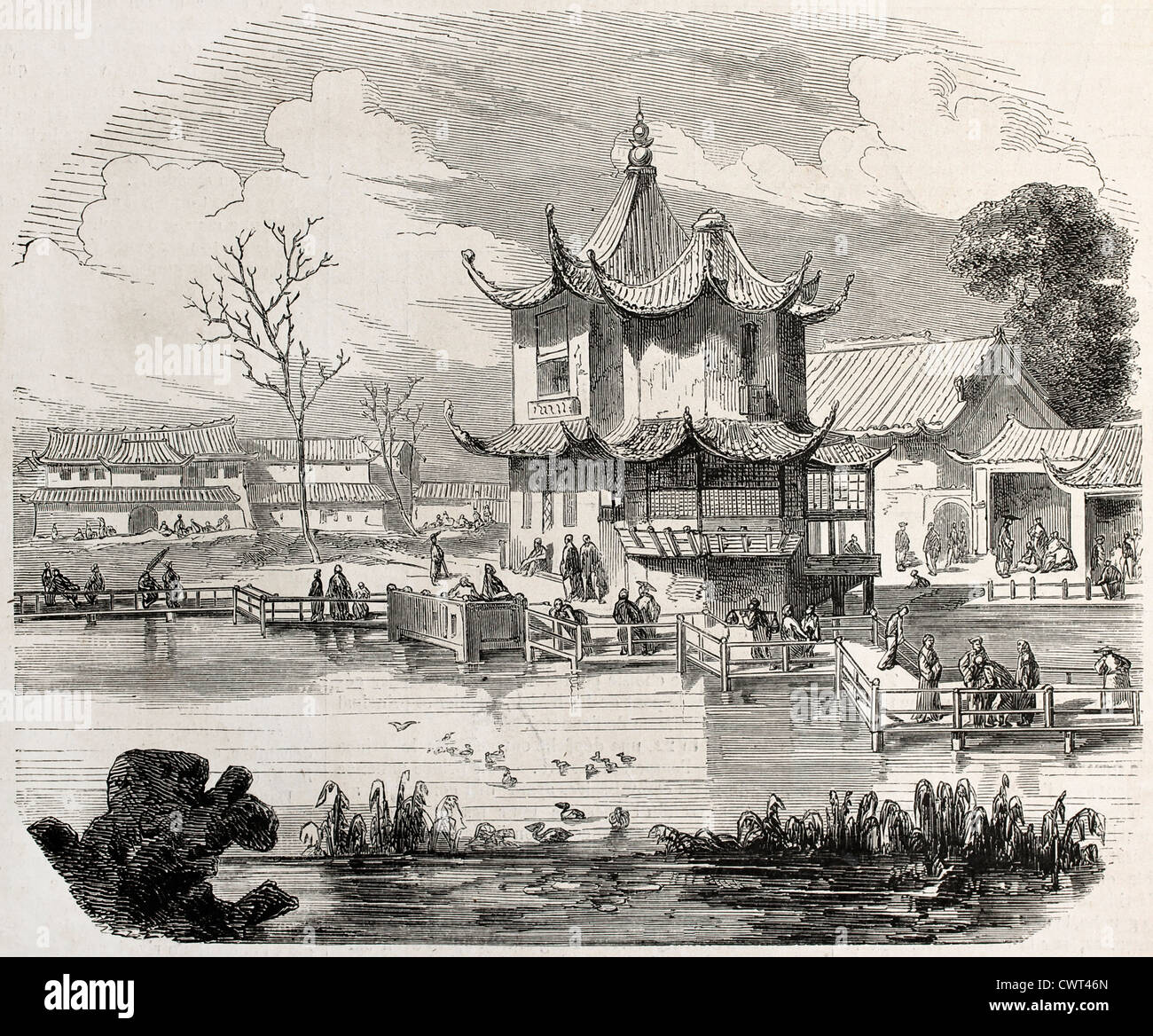 Uan-Ming-Yuan pavillon de jardin Banque D'Images