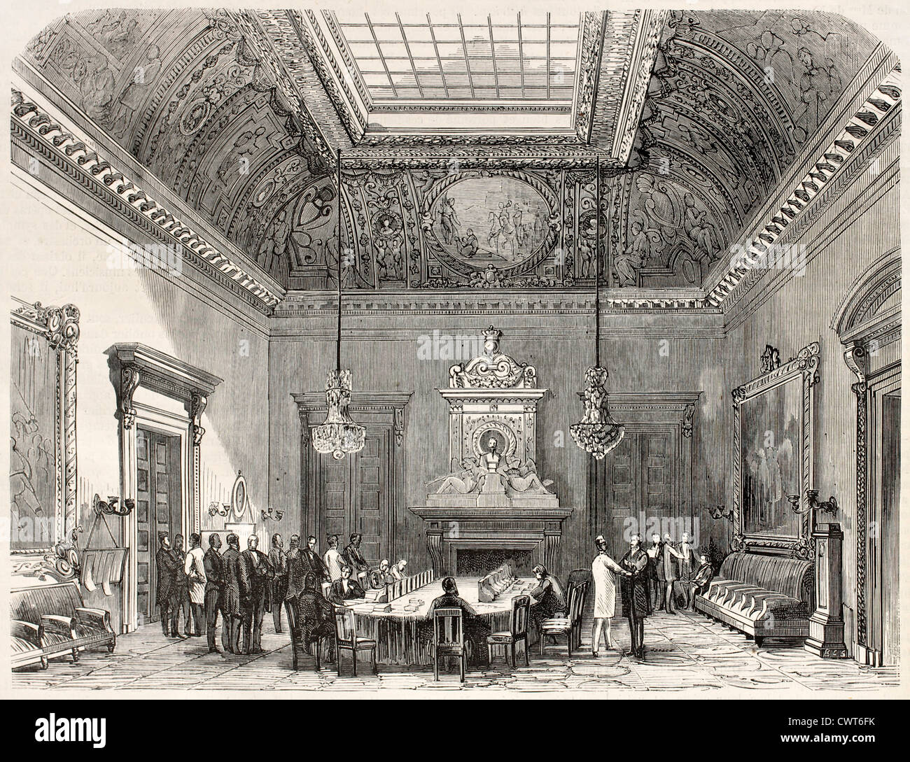 Salle de conférences du Parlement français Banque D'Images