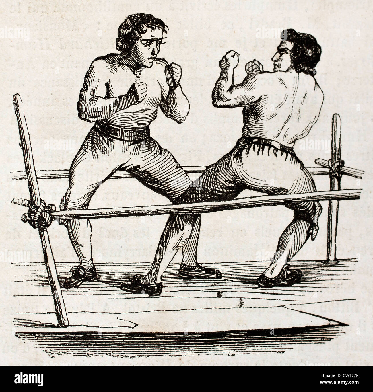 Boxe en 1790 Banque D'Images