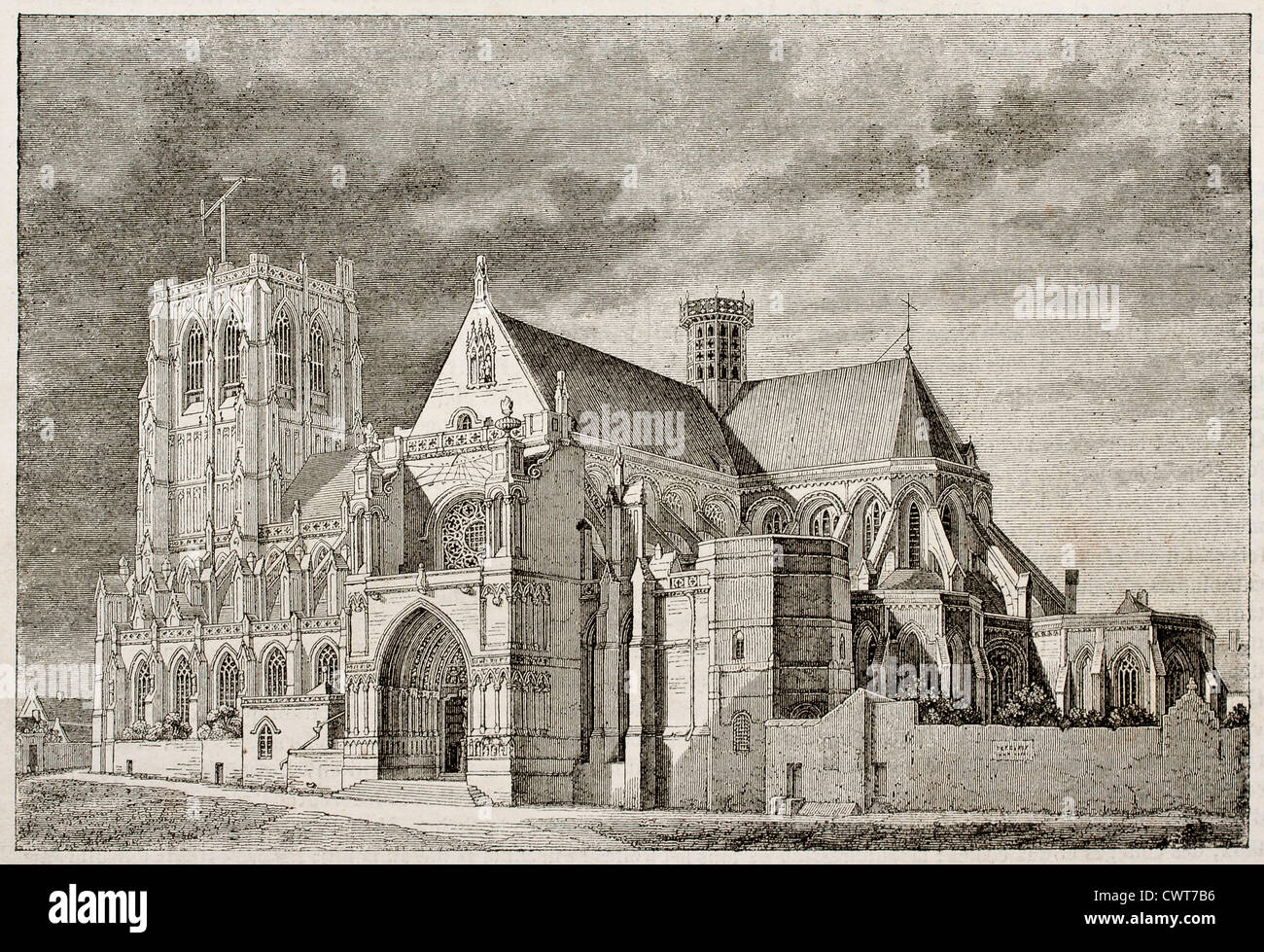 Notre-Dame de Saint-Omer vieux vue, France Banque D'Images