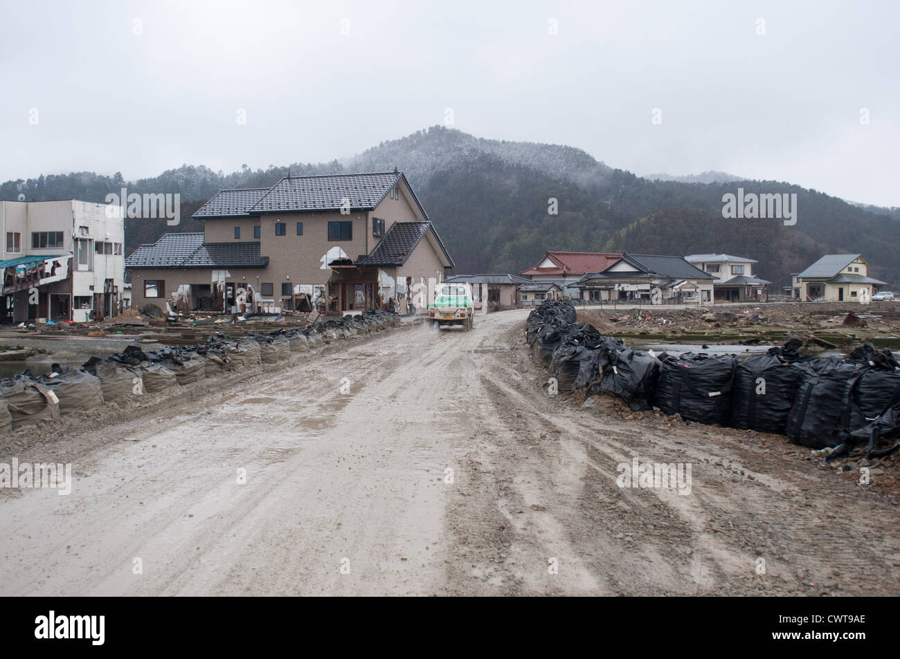Ishinomaki, onosaki, un an après le terrible tremblement de terre de Tohoku et tsunamis ruiné une grande partie du Japon. Banque D'Images