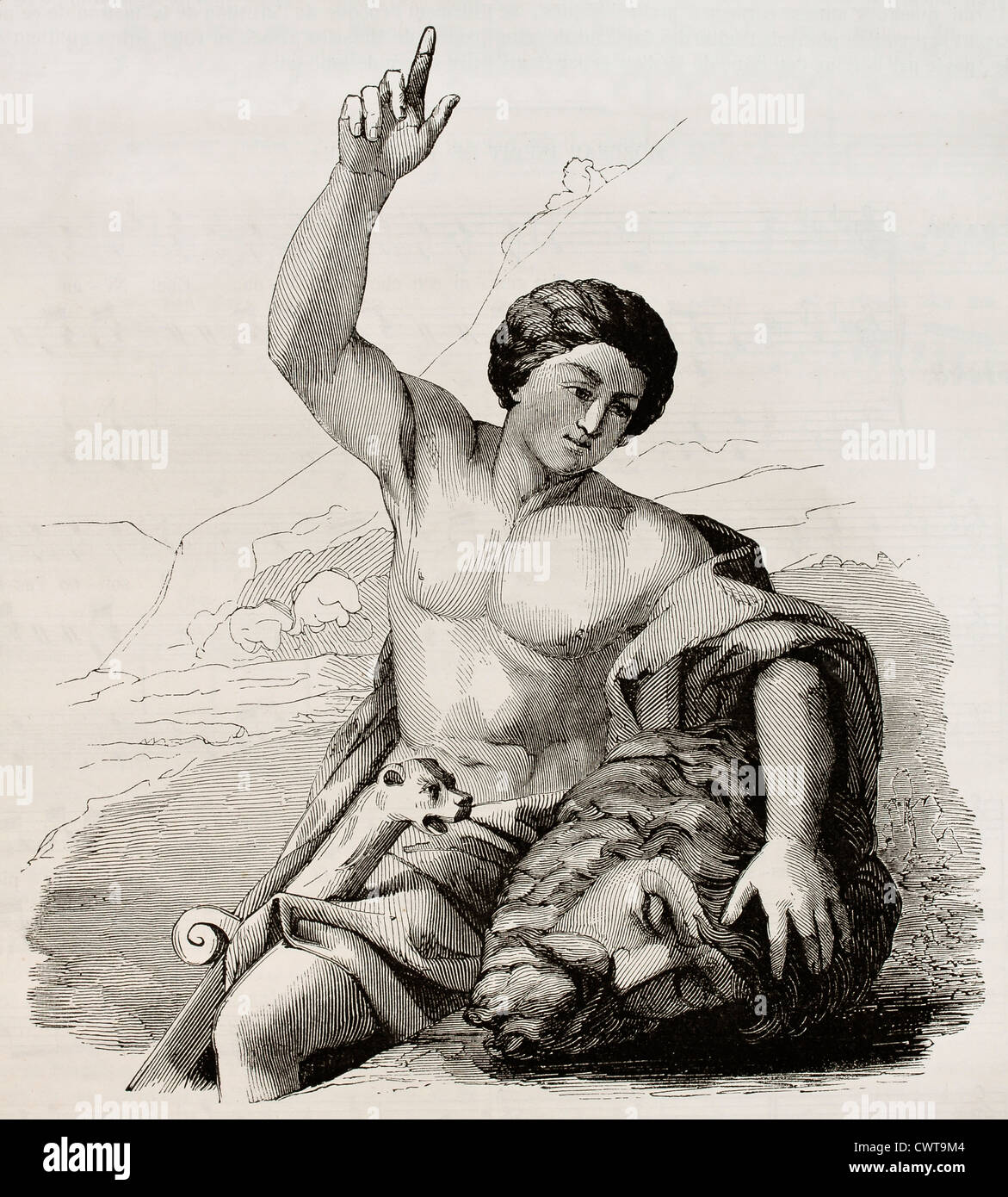 David avec la tête de Goliath Banque D'Images