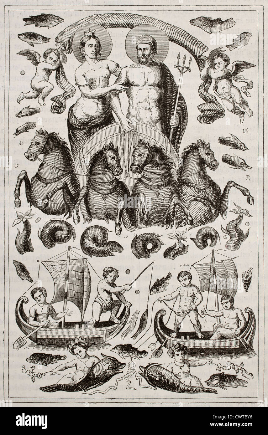 Neptune et Amphitrite Banque D'Images