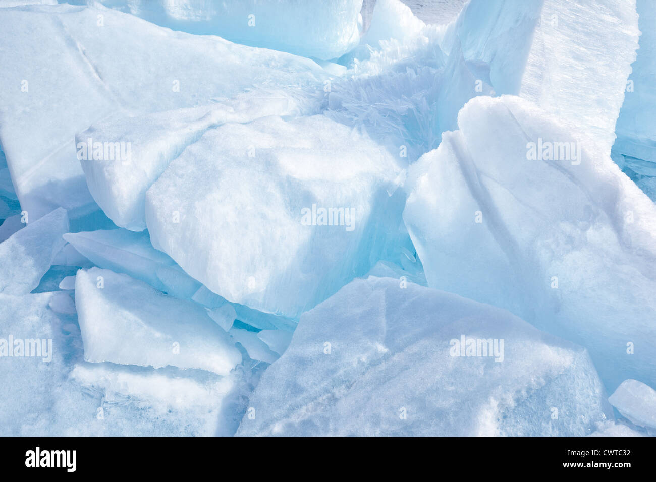 Vue extérieure de plusieurs blocs de glace propre Banque D'Images