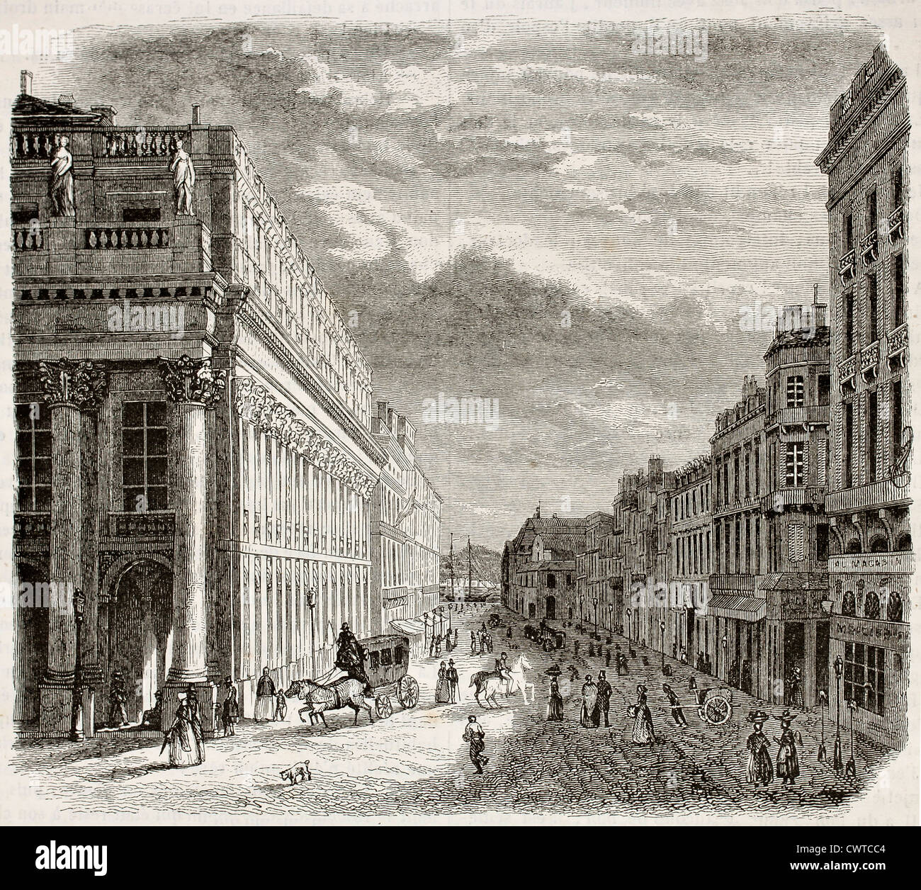 Rue du vieux chapeaux rouge vue, Bordeaux, France Banque D'Images