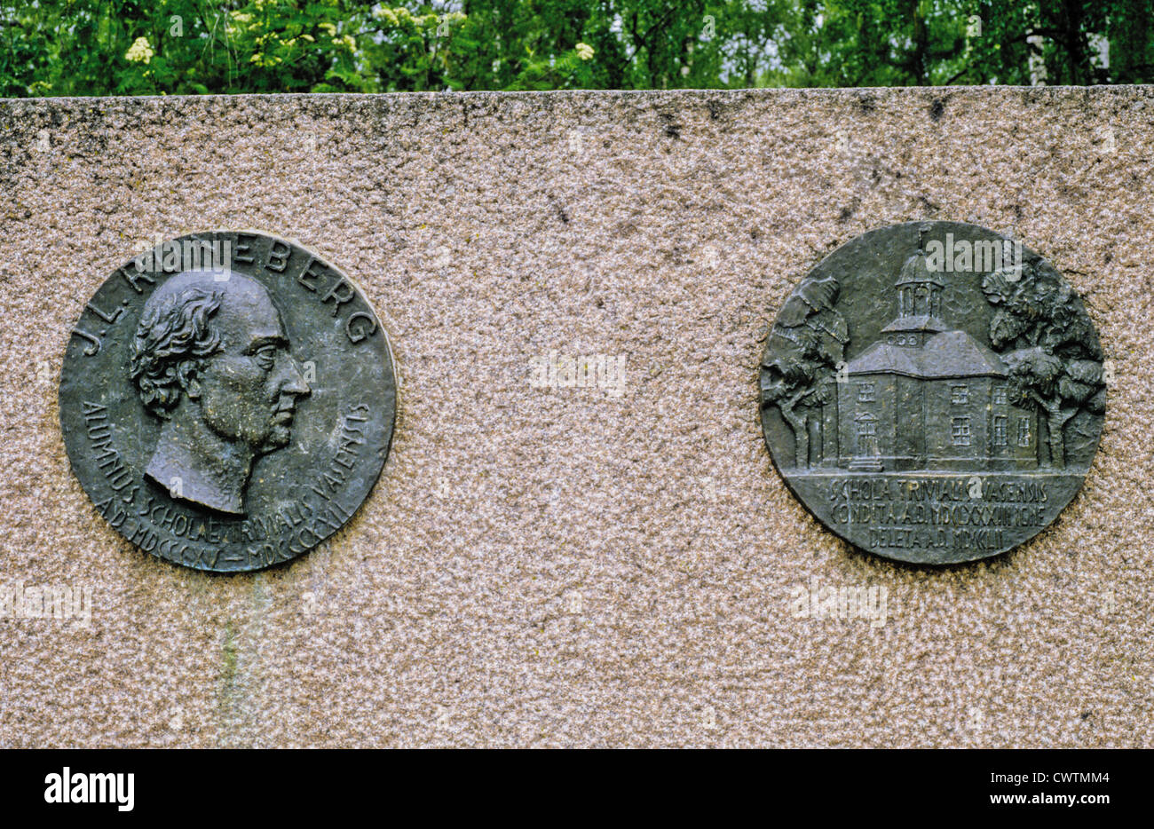 Johan Ludvig Runeberg monument à Vaasa, Finlande - il était un prêtre luthérien suédois finlandais, lyrique et poète épique. Il est considéré comme un poète national. Banque D'Images