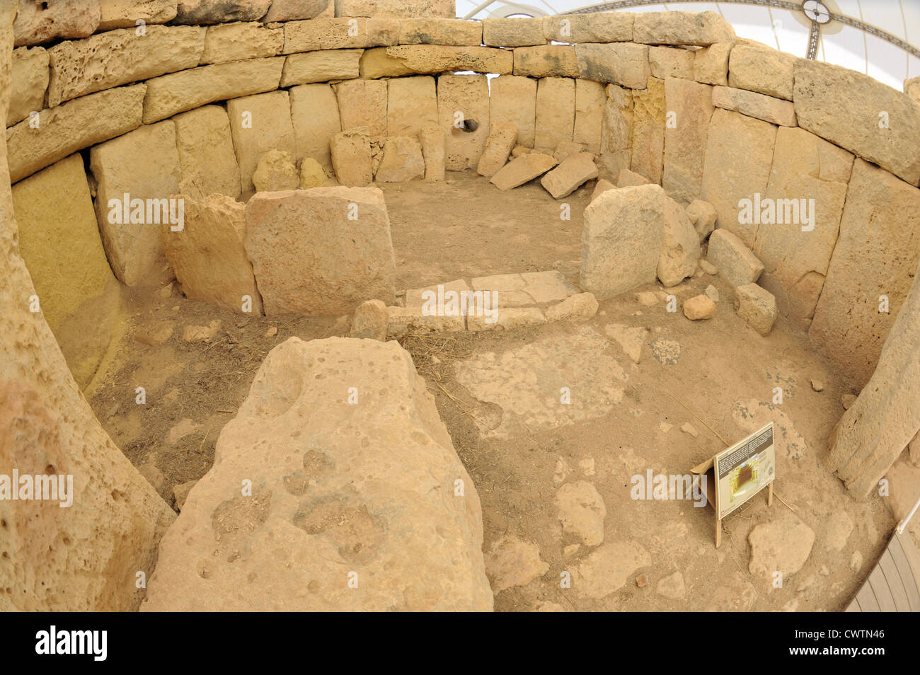 Le temple mégalithique préhistorique à Hagar Qim, Malte Banque D'Images