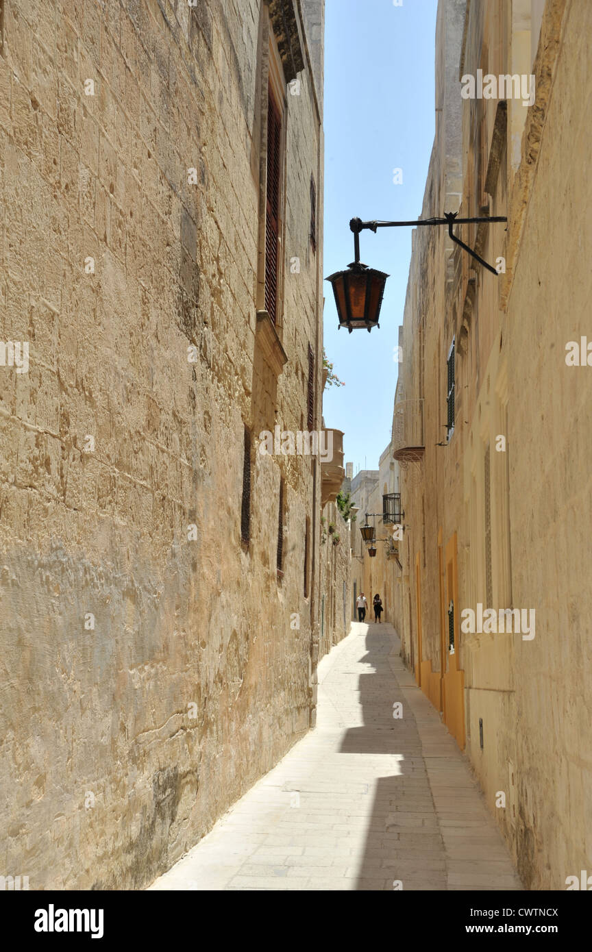Ruelle de la 'Silent' la ville de Mdina, Malte Banque D'Images
