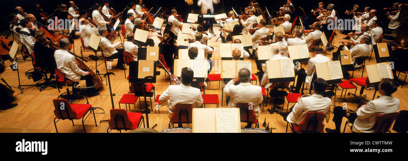 Vue panoramique de l'Orchestre philharmonique de Stockholm à Stockholm de la scène de concert Banque D'Images
